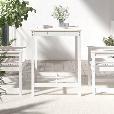 Garden Table White 82.5x82.5x110 cm Solid Wood Pine