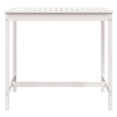 Garden Table White 121x82.5x110 cm Solid Wood Pine