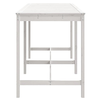 Garden Table White 203.5x90x110 cm Solid Wood Pine