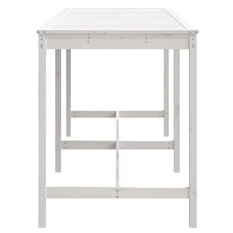 Garden Table White 203.5x90x110 cm Solid Wood Pine