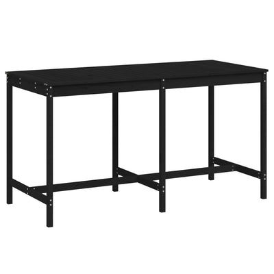 Garden Table Black 203.5x90x110 cm Solid Wood Pine