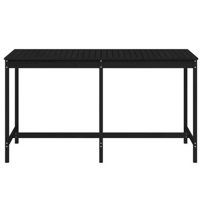 Garden Table Black 203.5x90x110 cm Solid Wood Pine