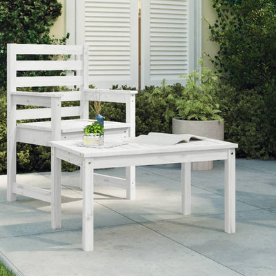 Garden Table White 82.5x50.5x45 cm Solid Wood Pine