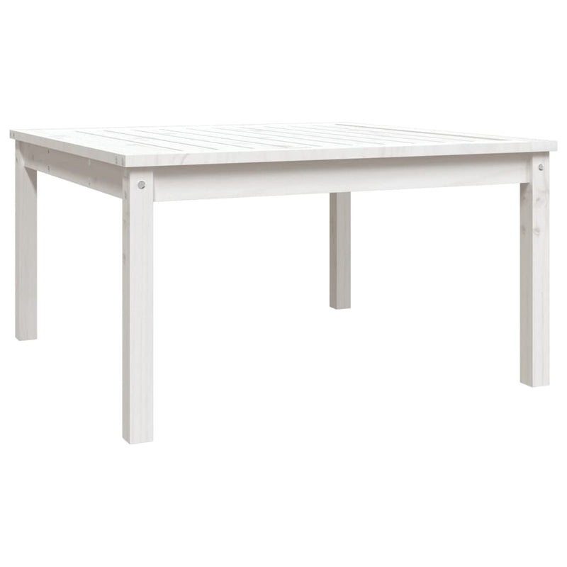 Garden Table White 82.5x82.5x45 cm Solid Wood Pine