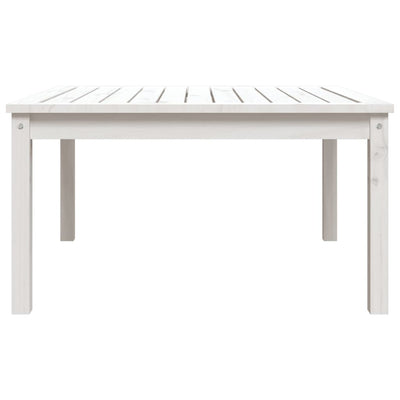 Garden Table White 82.5x82.5x45 cm Solid Wood Pine