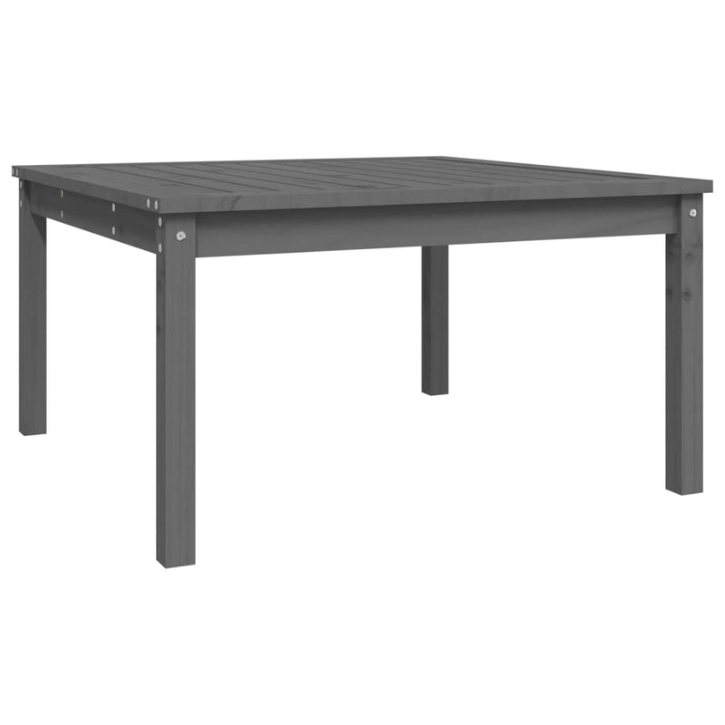 Garden Table Grey 82.5x82.5x45 cm Solid Wood Pine