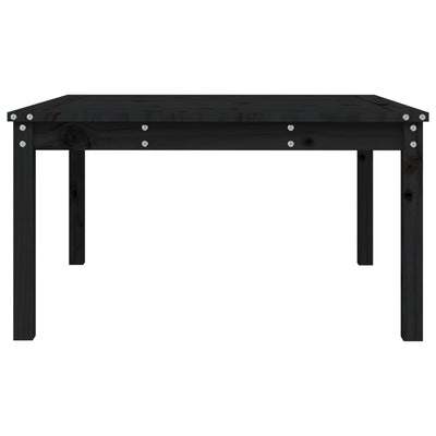 Garden Table Black 82.5x82.5x45 cm Solid Wood Pine