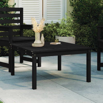 Garden Table Black 82.5x82.5x45 cm Solid Wood Pine