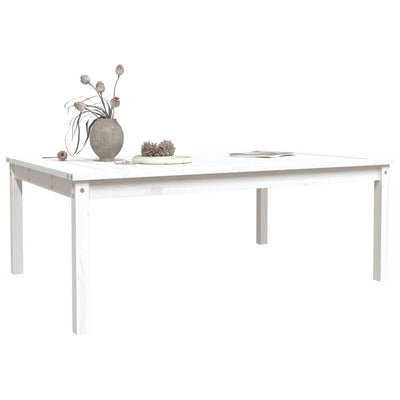 Garden Table White 121x82.5x45 cm Solid Wood Pine