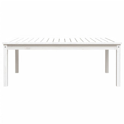 Garden Table White 121x82.5x45 cm Solid Wood Pine