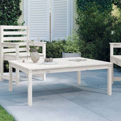 Garden Table White 121x82.5x45 cm Solid Wood Pine