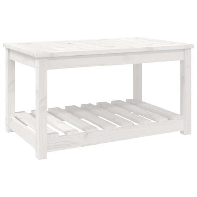 Garden Table White 82.5x50.5x45 cm Solid Wood Pine