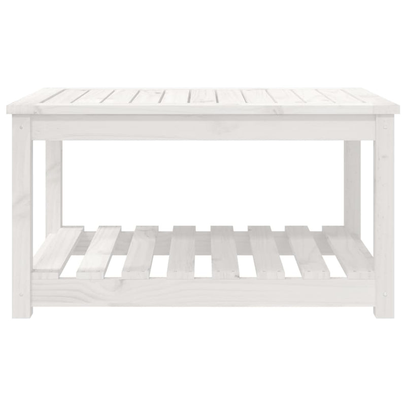 Garden Table White 82.5x50.5x45 cm Solid Wood Pine