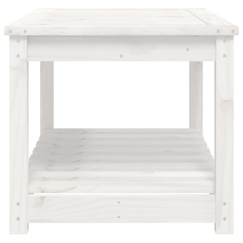 Garden Table White 82.5x50.5x45 cm Solid Wood Pine