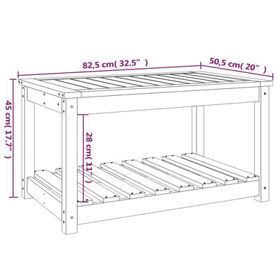 Garden Table Grey 82.5x50.5x45 cm Solid Wood Pine