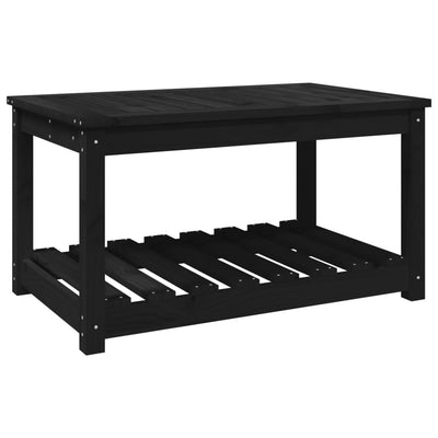 Garden Table Black 82.5x50.5x45 cm Solid Wood Pine