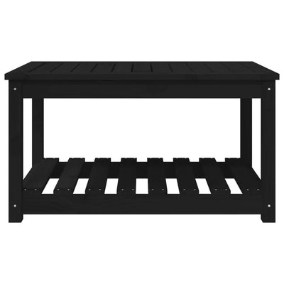 Garden Table Black 82.5x50.5x45 cm Solid Wood Pine