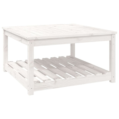 Garden Table White 82.5x82.5x45 cm Solid Wood Pine