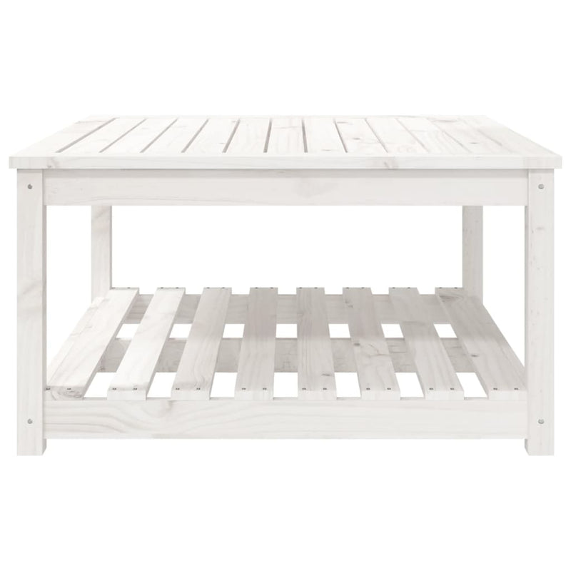 Garden Table White 82.5x82.5x45 cm Solid Wood Pine