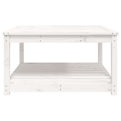 Garden Table White 82.5x82.5x45 cm Solid Wood Pine