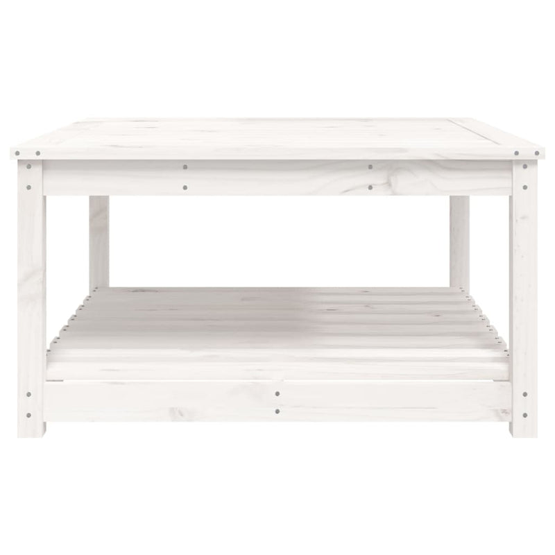 Garden Table White 82.5x82.5x45 cm Solid Wood Pine