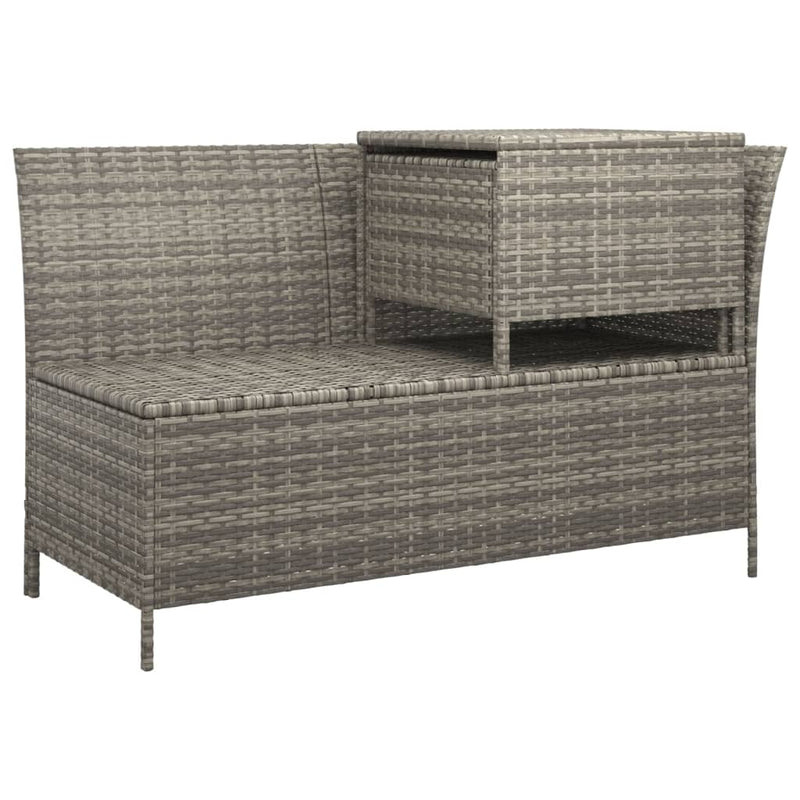 4 Piece Garden Lounge Set with Cushions Grey Poly Rattan