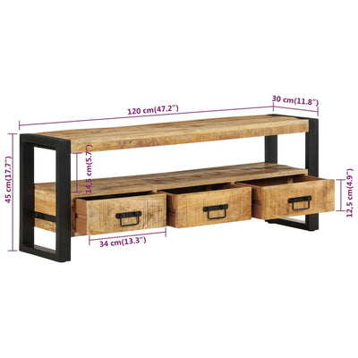 TV Cabinet 120x30x45 cm Solid Wood Mango