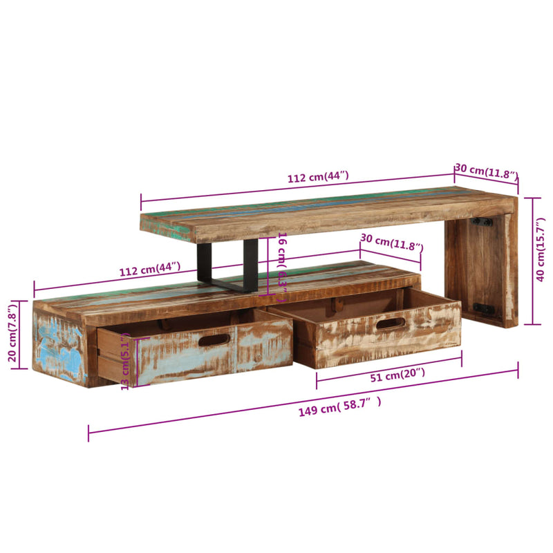 TV Stand Solid Wood Reclaimed