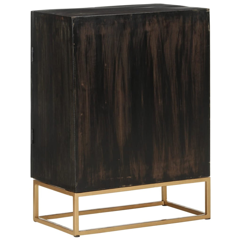 Sideboard Black 55x34x75 cm Solid Wood Mango and Iron