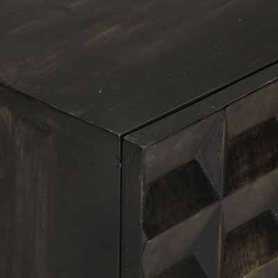 Sideboard Black 55x34x75 cm Solid Wood Mango and Iron