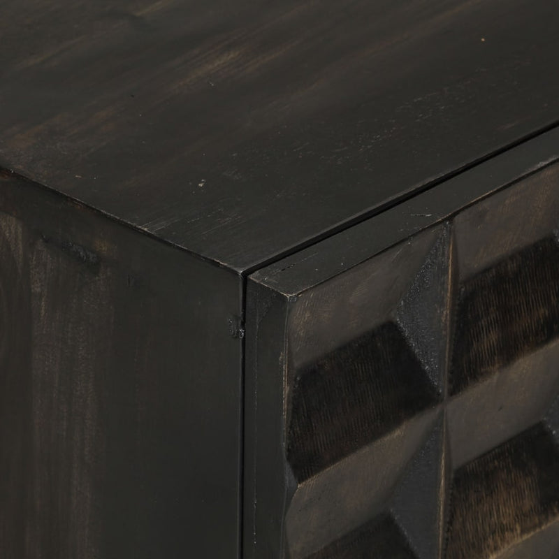 Sideboard Black 55x34x75 cm Solid Wood Mango and Iron