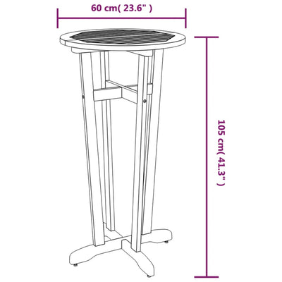 Garden Bar Table Ø60x105 cm Solid Wood Acacia