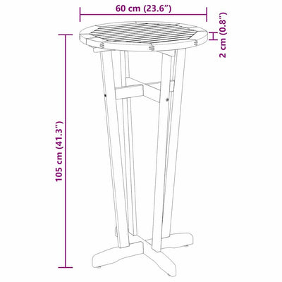 Garden Bar Table Ø60x105 cm Solid Wood Acacia