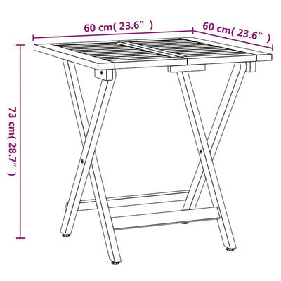 3 Piece Folding Bistro Set Solid Wood Acacia