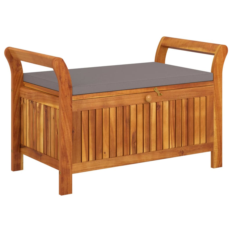 Garden Storage Bench with Cushion 91 cm Solid Wood Acacia