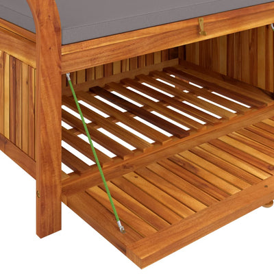 Garden Storage Bench with Cushion 91 cm Solid Wood Acacia