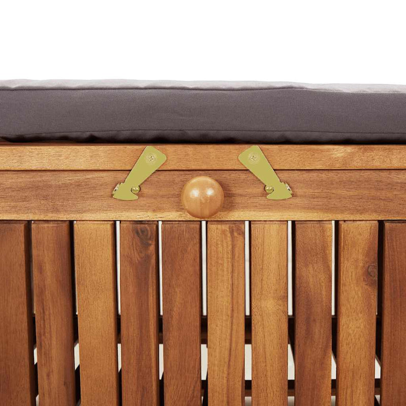 Garden Storage Bench with Cushion 126 cm Solid Wood Acacia