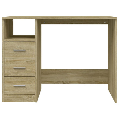 Desk with Drawers Sonoma Oak 102x50x76 cm Engineered Wood