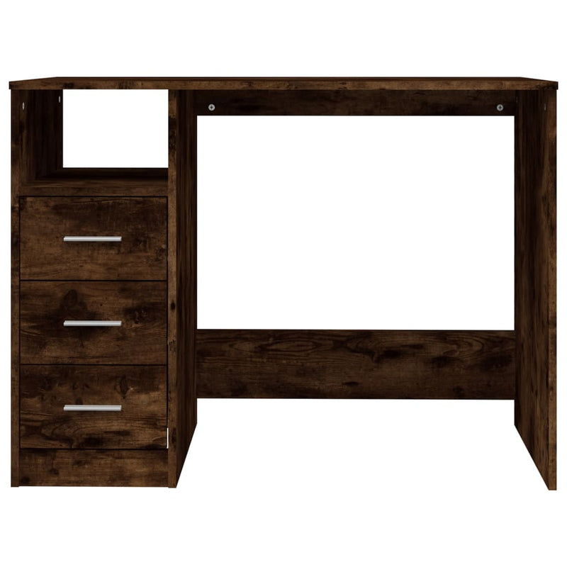 Desk with Drawers Smoked Oak 102x50x76 cm Engineered Wood