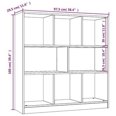 Book Cabinet Smoked Oak 97.5x29.5x100 cm Engineered Wood