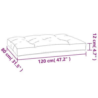 Pallet Cushion Cream 120x80x12 cm Fabric