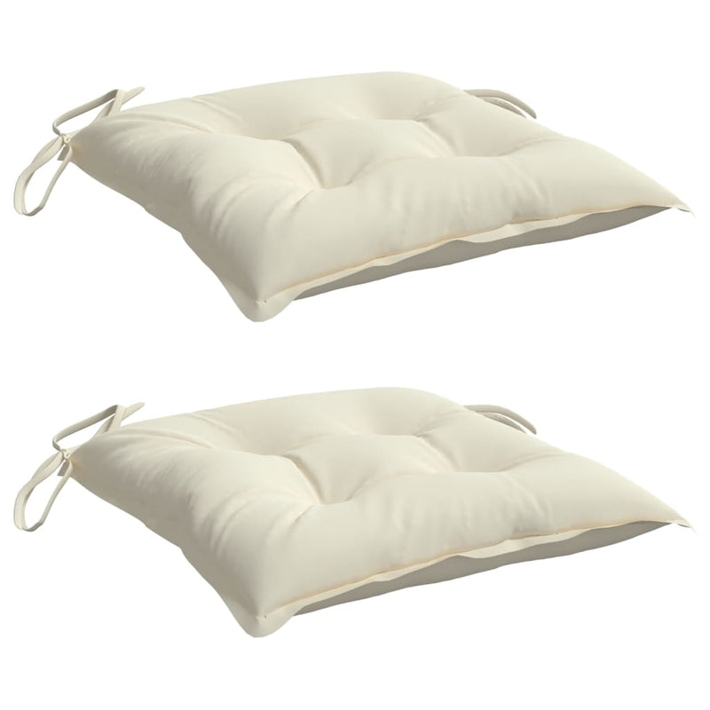 Chair Cushions 2 pcs Cream White 40x40x7 cm Oxford Fabric