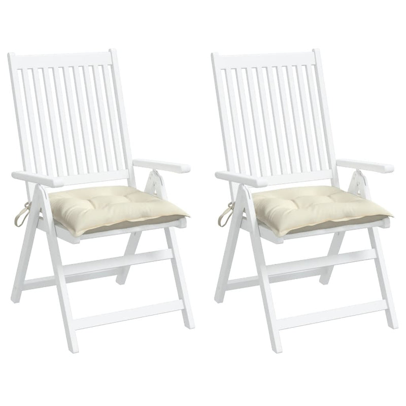 Chair Cushions 2 pcs Cream White 40x40x7 cm Oxford Fabric