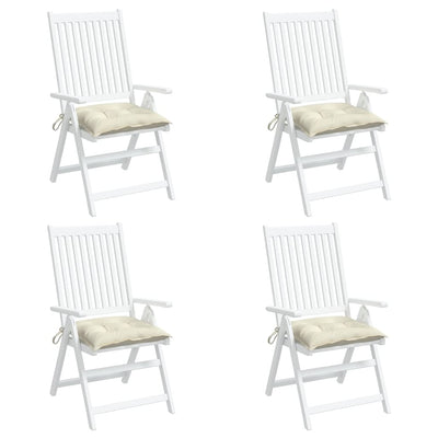 Chair Cushions 4 pcs Cream White 40x40x7 cm Oxford Fabric