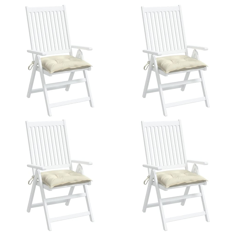 Chair Cushions 4 pcs Cream White 40x40x7 cm Oxford Fabric