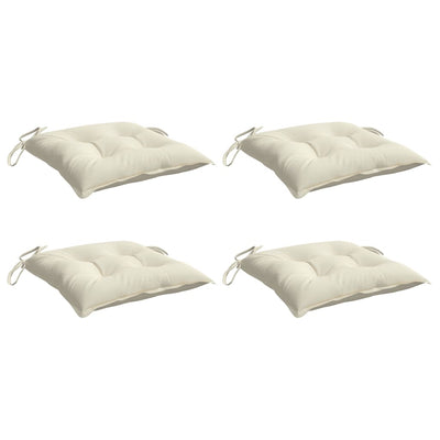 Chair Cushions 4 pcs Cream White 50x50x7 cm Oxford Fabric