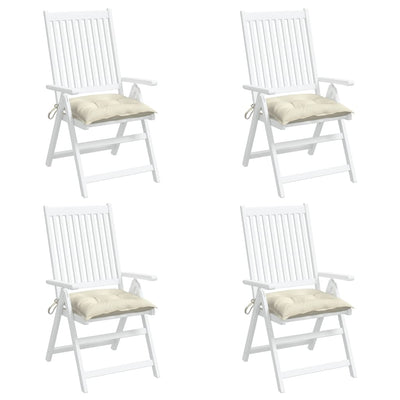 Chair Cushions 4 pcs Cream White 50x50x7 cm Oxford Fabric