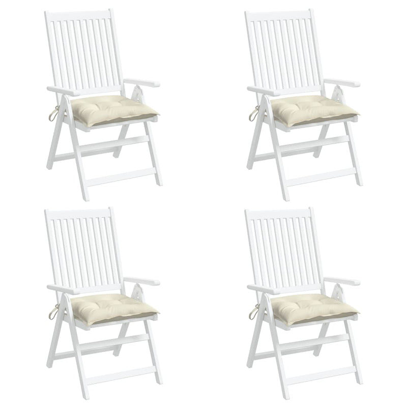 Chair Cushions 4 pcs Cream White 50x50x7 cm Oxford Fabric