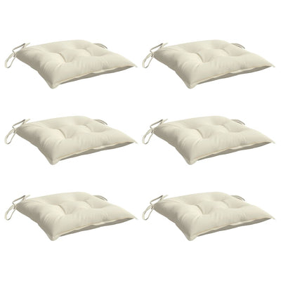 Chair Cushions 6 pcs Cream White 50x50x7 cm Oxford Fabric