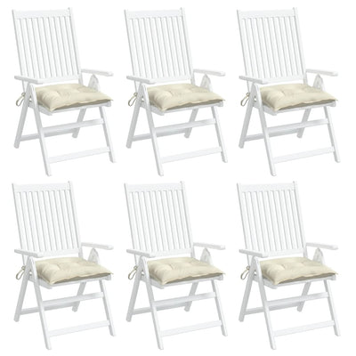 Chair Cushions 6 pcs Cream White 50x50x7 cm Oxford Fabric